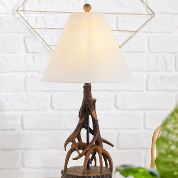 Cabell 26" Farmhouse Rustic Iron LED Table Lamp - JONATHAN Y